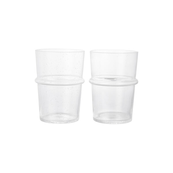Boya H&oslash;yt glass 2 stk., clear with bubbles, Ferm Living