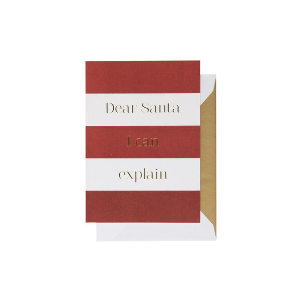 Dear Santa kort, hvit/rød/gull, CARDSOME