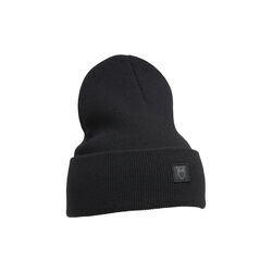 Double layer wool beanie, black jet, KnowledgeCotton Apparel 