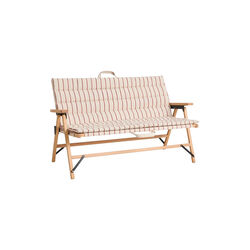 Outdoor Market Sofa Cushion, beige with red stripe, HAY