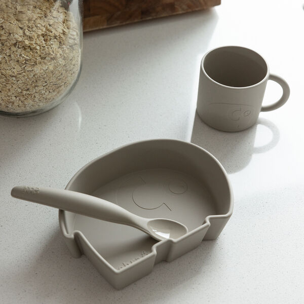 Silikon skjesett lang, jetty beige, Sebra