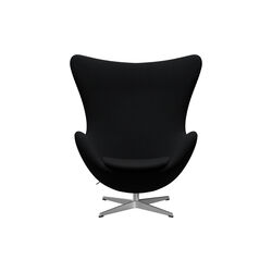 Egg&trade; 3316 loungestol, Christianshavn 1175 black uni/satin brushed aluminium, Fritz Hansen