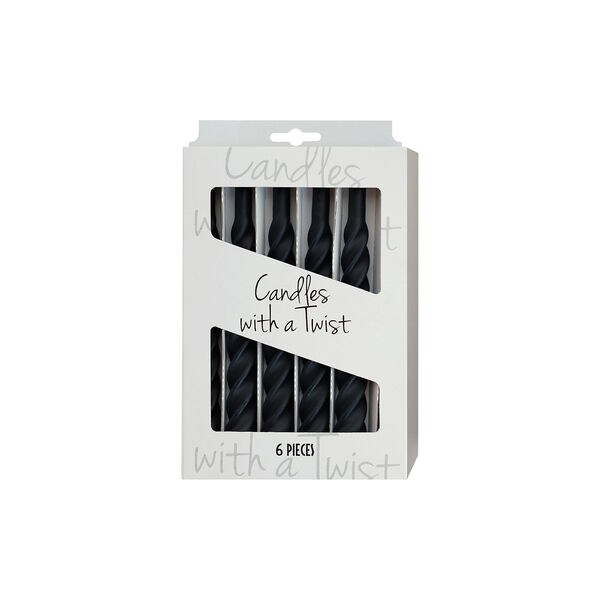 Candles With A Twist lys, matt black Candles With A Twist lys, matt black, Kunstindustrien