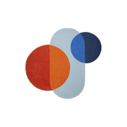 Gulvteppe, oransje/blå, Blafre