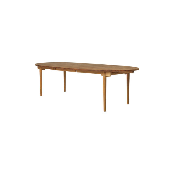 CH338 Dining Table incl. 1 x Extension Leaf, teak, Carl Hansen & S&oslash;n