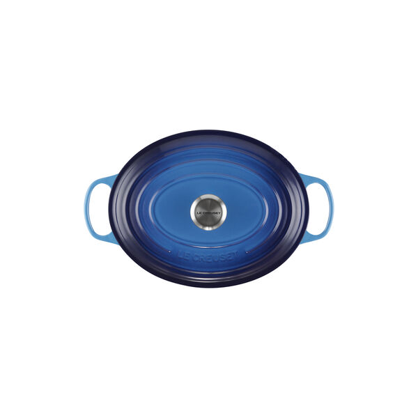 Signature st&oslash;pejern oval gryte &Oslash; 31 cm, azure, Le Creuset