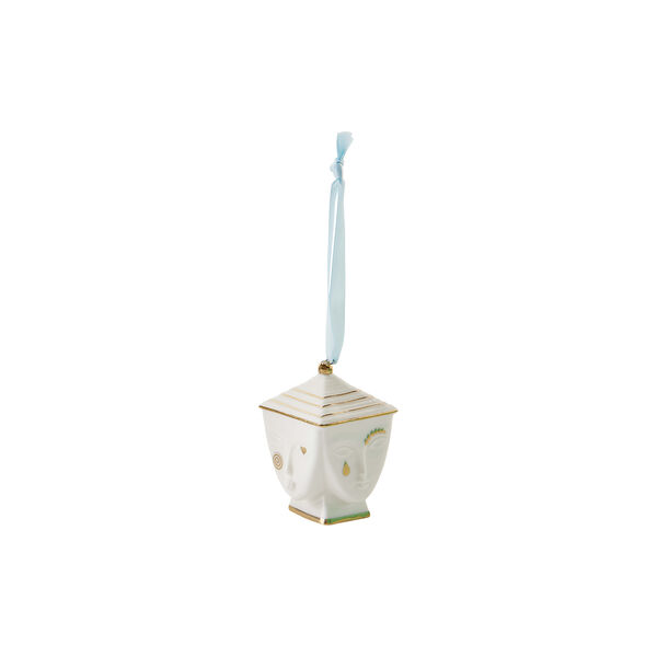 Muse Masquerade Ornament, hvit/gull, Jonathan Adler