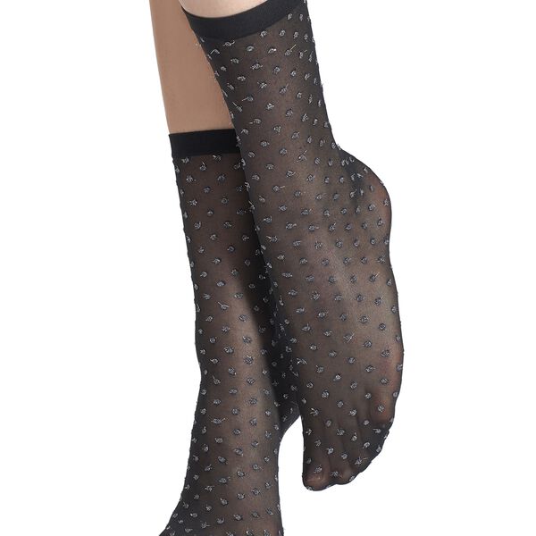 Shimmer Dots Socks | black/silver, Wolford