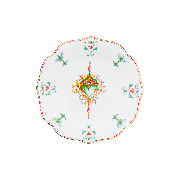 Lucia dyp tallerken 22 cm, hvit/r&oslash;d/gr&oslash;nn, Magnor