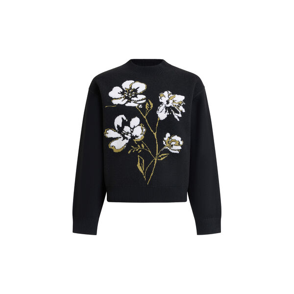 Oriana black floral jacquard mock neck jumper, French Connection