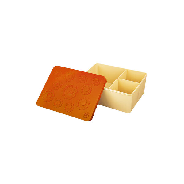 Matboks treroms - Blomst, oransj/lys gul, Blafre