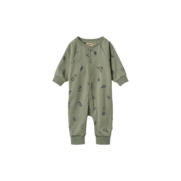 Jumpsuit L/S Lou, 9552 dusty green cars, Wheat