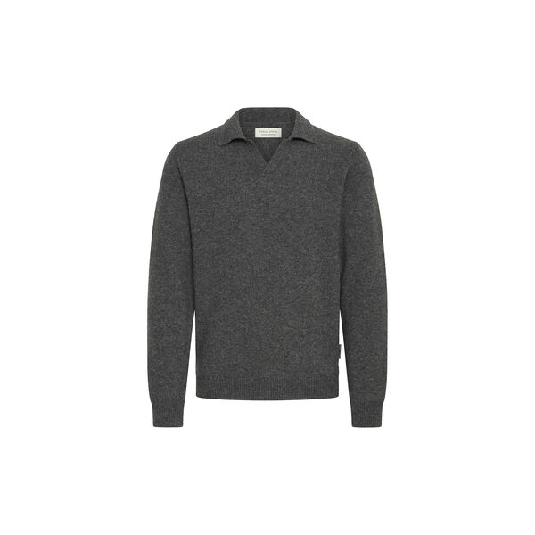 CFKARL Lambswool Polo Knit, silver mink melange CFKARL Lambswool Polo Knit, silver mink melange, Casual Friday