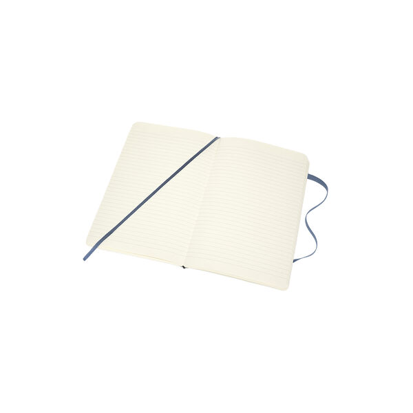 Notebook Leather linjerte sider, bl&aring;, Moleskine