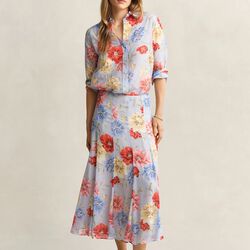 FLORAL PRINT PANEL SKIRT, light blue, Gant