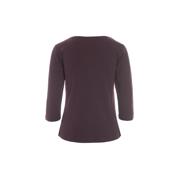 Naibu rib Blouse with 3/4 sleeves, raisin, BITTE KAI RAND