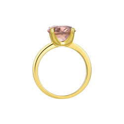 Selene Prong Ring, gold/morganite cz, Nila Noor