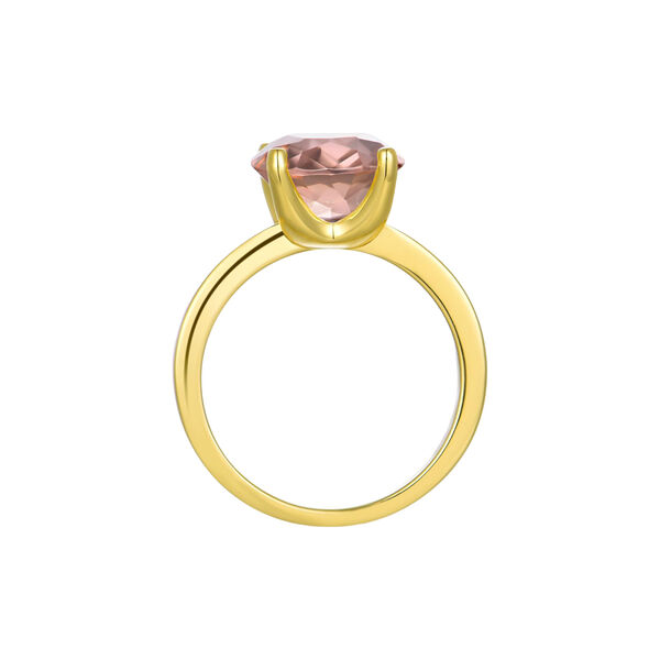 Selene Prong Ring, gold/morganite cz, Nila Noor