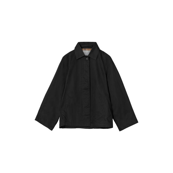 Cropped Trench frakk, jet black, FWSS