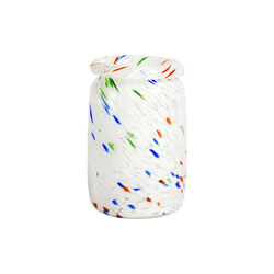 Splash Roll Neck vase, white dot, HAY