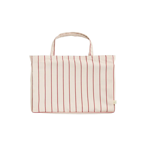 Outdoor Market Folding Stool, beige with red stripe, HAY