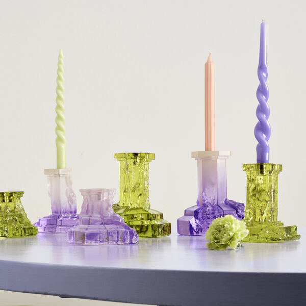 Rocky Baroque lysestake, lilac/beige, Kosta Boda