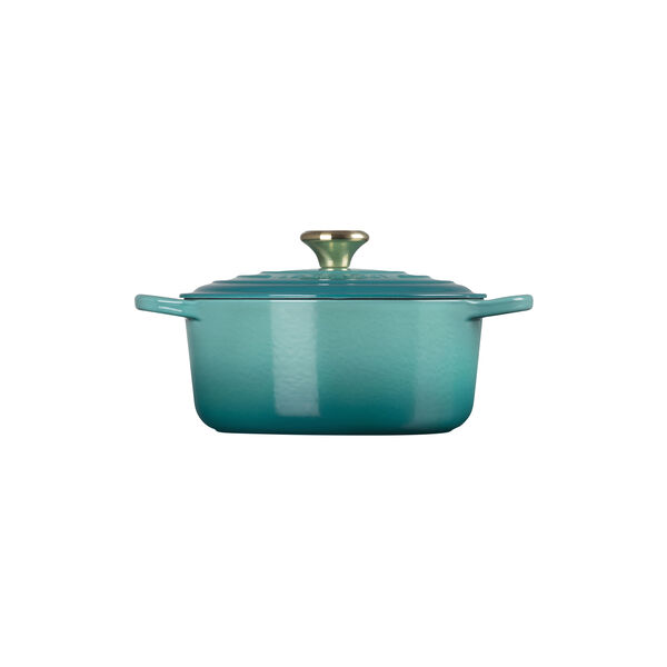 Signature st&oslash;pejern rund gryte &Oslash; 24 cm, bleu riviera, Le Creuset