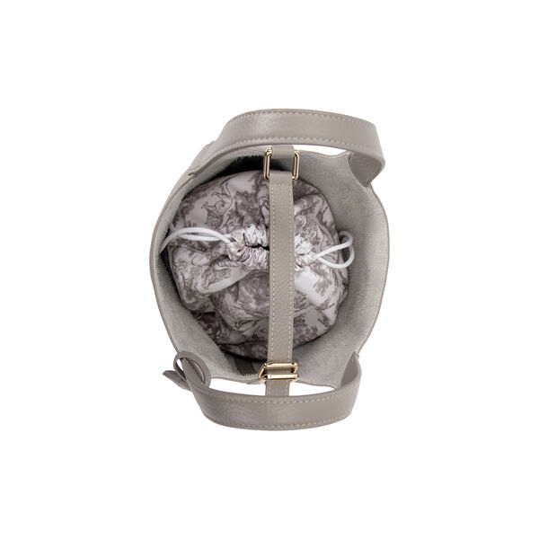 Leather Bucket Bag Mini, warm taupe, DARK department