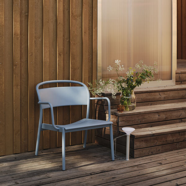 Linear Steel Lounge Armchair, pale blue, Muuto