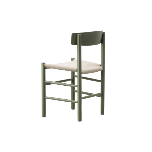 J39 Mogensen stol med polstret sete, khaki green/natural canvas, Fredericia Furniture