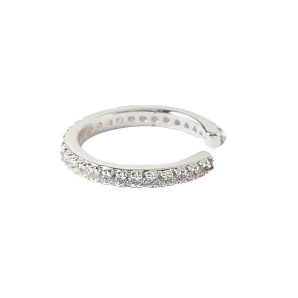 Fine pave ear cuff, sølv/klar, Orelia
