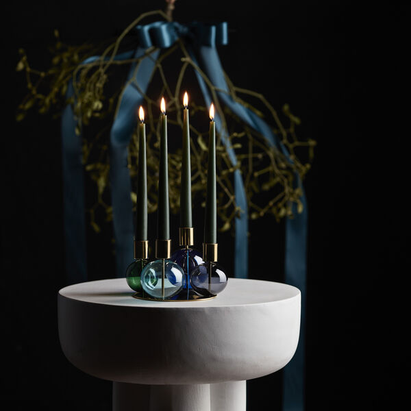 Bubble 4-armet lysestake Ø17,5 cm blå/grønn/smoke, Holmegaard