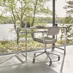 VIPP453 Swivel+ Chair with Castors, dark sand/polished aluminium, Vipp