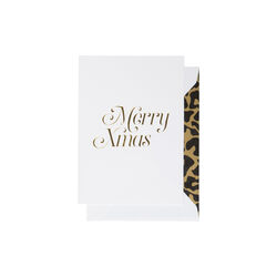 Merry Xmas kort, hvit/gull, CARDSOME