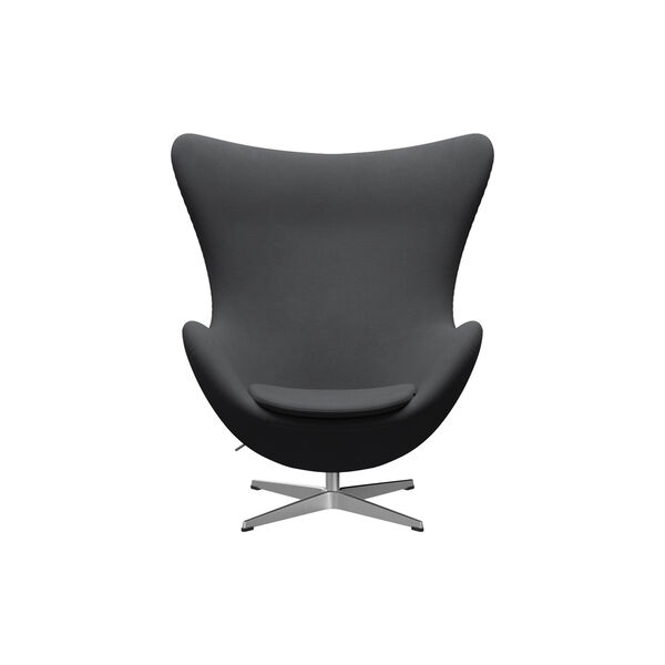 Egg&trade; 3316 loungestol, Christianshavn 1172 grey uni/satin brushed aluminium, Fritz Hansen