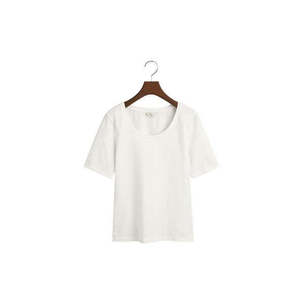 Scoop Neck Top, white, Gant
