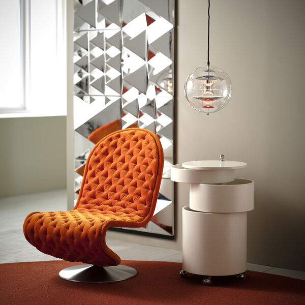 VP Globe Pendant, chrome/red/blue, Ø 28 cm, Verpan