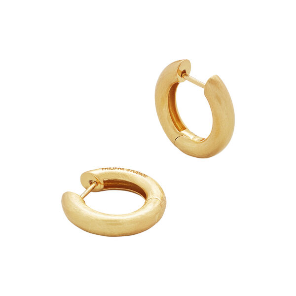 Bold Satin Hoops Medium, gull, Philippa Studios