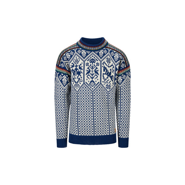 1994 Masc Sweater, indigo mustard botttlegreen, Dale of Norway