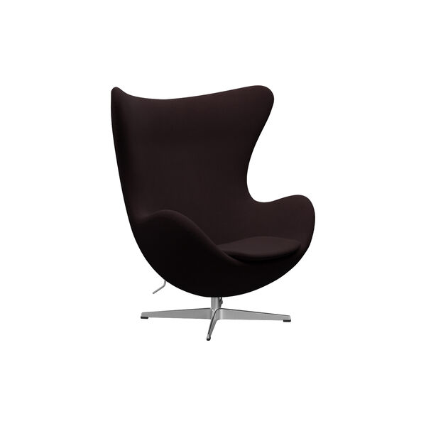 Egg&trade; 3316 loungestol, Christianshavn 1142 dark red uni/satin brushed aluminium, Fritz Hansen