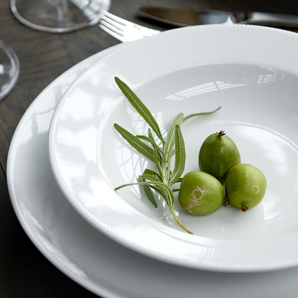 Eventail dyp tallerken med fane Ø 22 cm, hvit, Pillivuyt