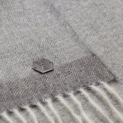 MERIMA pledd, grey / ochre, WEICH Couture Alpaca