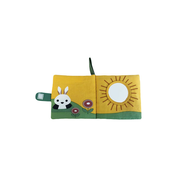 Kanin stoffbok, yellow/green, Franck & Fischer