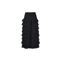 Airy linen bukser med volanger, black, BITTE KAI RAND