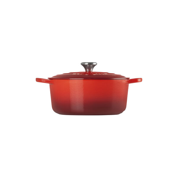 Signature st&oslash;pejern rund gryte &Oslash; 26 cm, cerise, Le Creuset