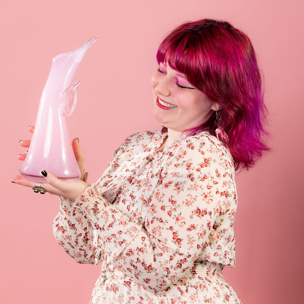 Rosa Sl&oslash;yfe vase Limited Edition 30 cm, pink, Magnor