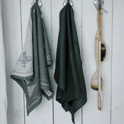 Julemorgen damask kjøkkenhåndkle 50x70 cm, hvit /grønn, Wik & Walsøe