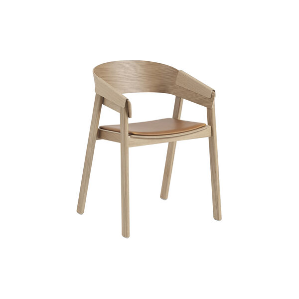Cover Armchair, refine leather cognac/oak, Muuto