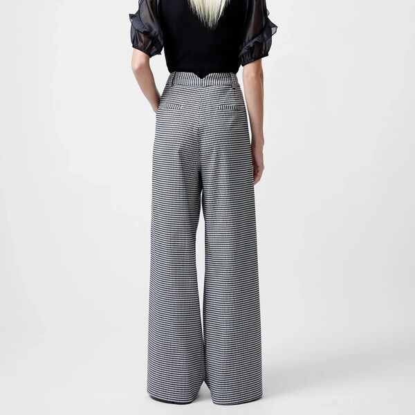 HOLDEN HOUNDSTOOTH TROUSER,  black/ecru, French Connection