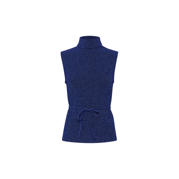 SineMW Rollneck Top, black w. blue glitter, My Essential Wardrobe